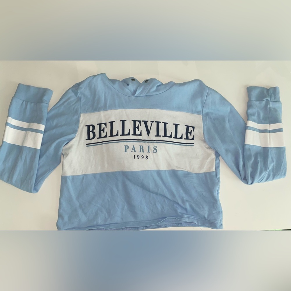 light blue  cropped hoodie